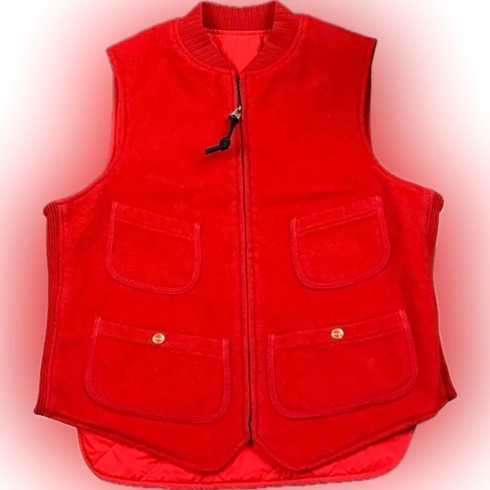 Polo Ralph Lauren Fall ‘10 Red Reversible Sheep Wool Nylon Quilted Hunting Vest